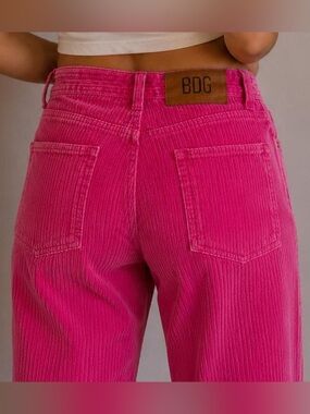 BDG Women's Bright Pink High-Rise Corduroy Jeans